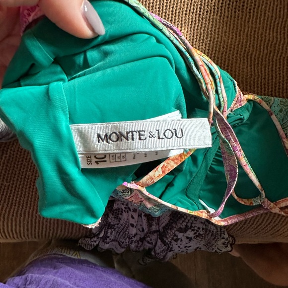 Floral Patchwork Ruffle One-Piece Swimsuit - Picture 3 of 4